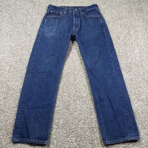 Levi 501xx Made In USA Dark Wash Button Fly Low Amount Of Washes Actual 31/29